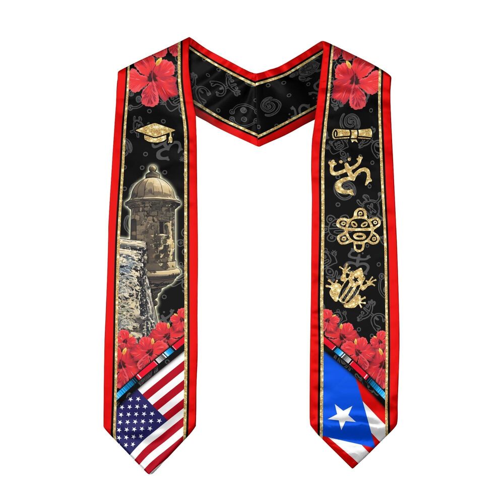 9487 Puerto Rico American Flag Graduation Sash 2025, Puerto Ricans